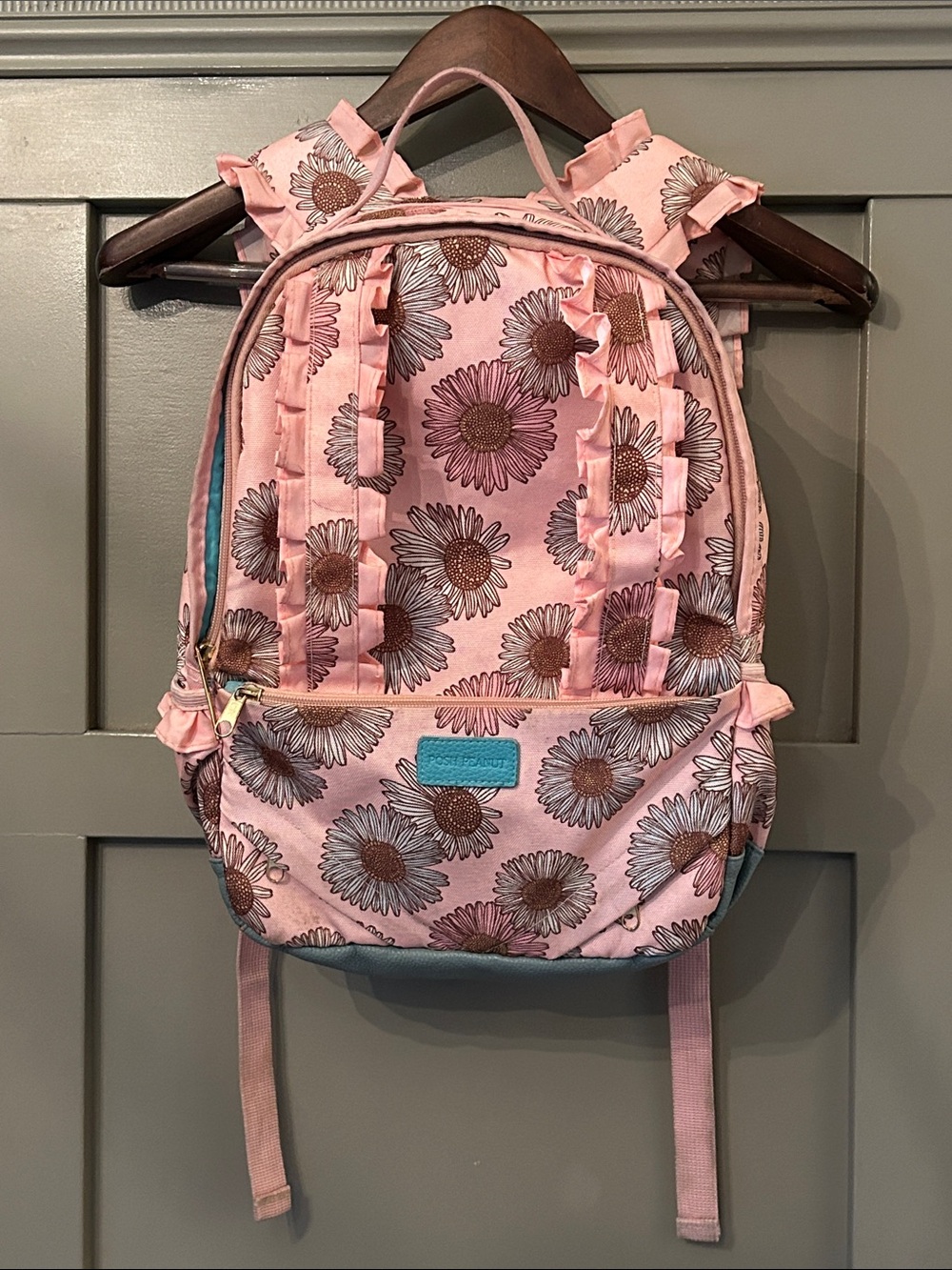 Posh Peanut Millie Ruffled Backpack Pink Floral